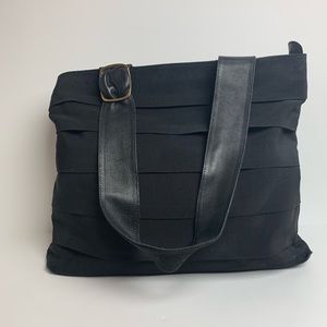 Salvatore Ferragamo Black Layered Ruffle Tote